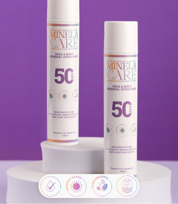Minela Care 100% Organik Mineral Filtreli Yüz ve Vücut Güneş Kremi (50 SPF)