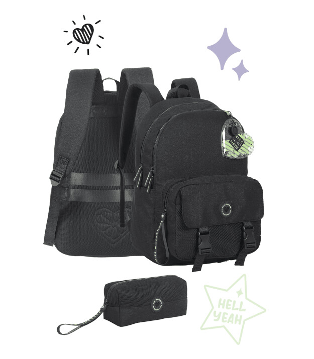 Marshmallow X Miss Lemonade Sırt &Ccedil;antası // Emo Black