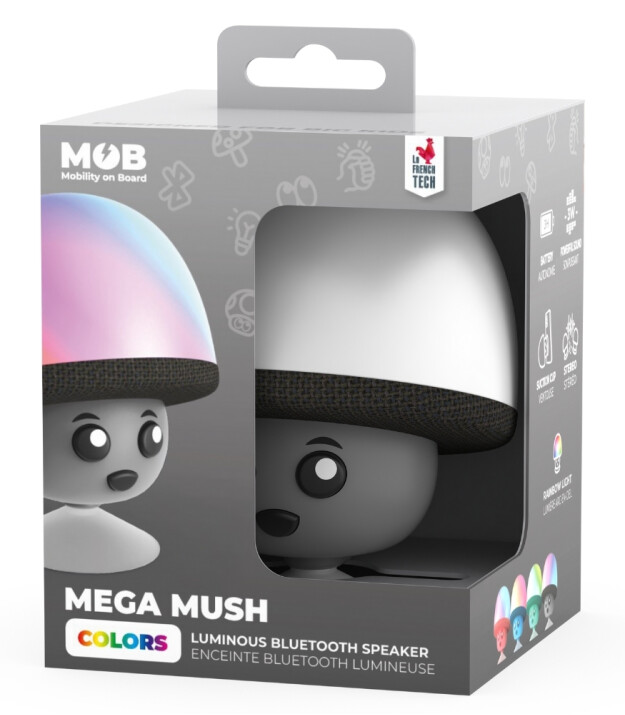 MOB Mega Mush Işıklı Bluetooth Hoparl&ouml;r // Gri