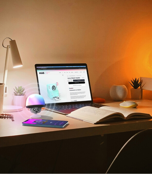 MOB Mega Mush Işıklı Bluetooth Hoparl&ouml;r // Gri