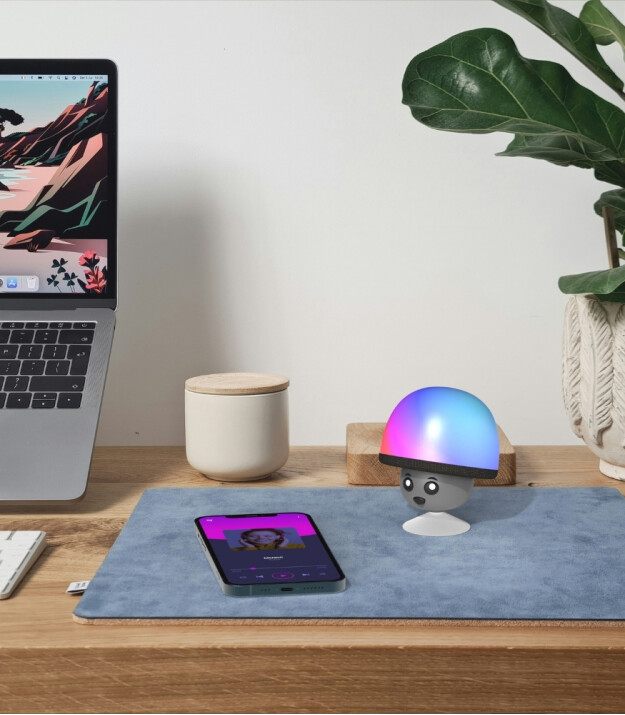 MOB Mega Mush Işıklı Bluetooth Hoparl&ouml;r // Gri