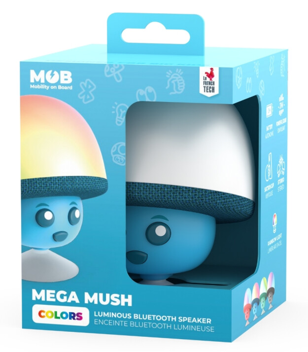 MOB Mega Mush Işıklı Bluetooth Hoparlör // Mavi