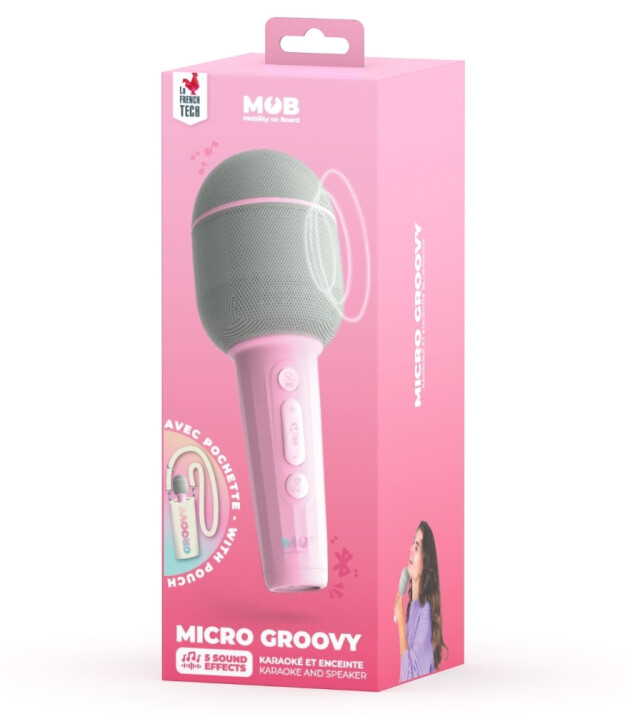 MOB Micro Groovy Bluetooth Karaoke Mikrofon // Pembe