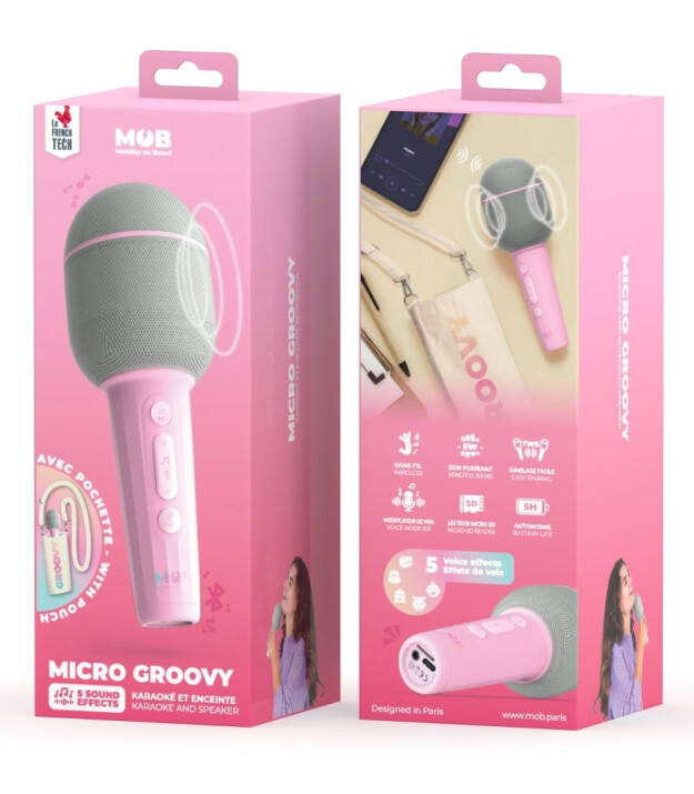 MOB Micro Groovy Bluetooth Karaoke Mikrofon // Pembe