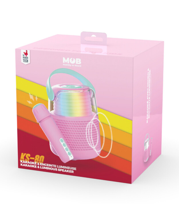 MOB Retro Ses Efektli Mikrofonlu Karaoke // Pembe