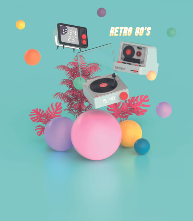 MOB Retro Kamera Bluetooth Hoparlör // Gri