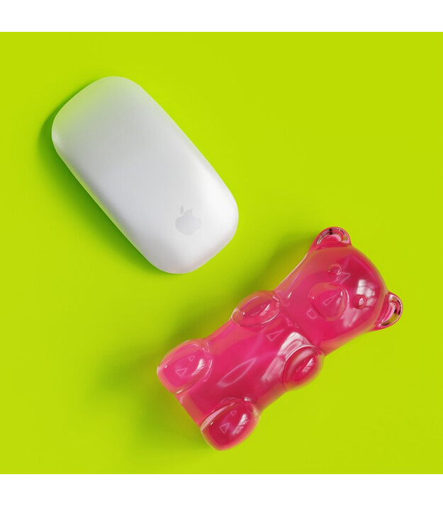 Mustard Silikon Mouse Bilek Desteği Gummy Bear // Pink