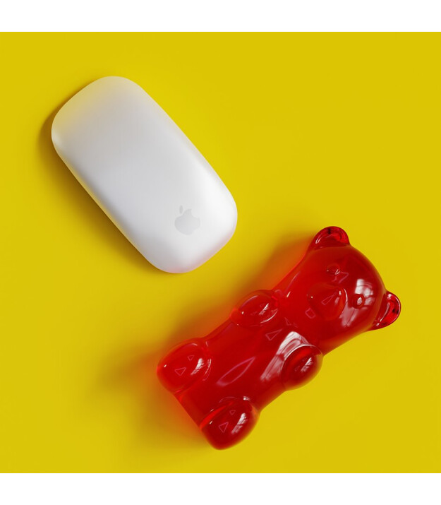 Mustard Silikon Mouse Bilek Desteği Gummy Bear // Red