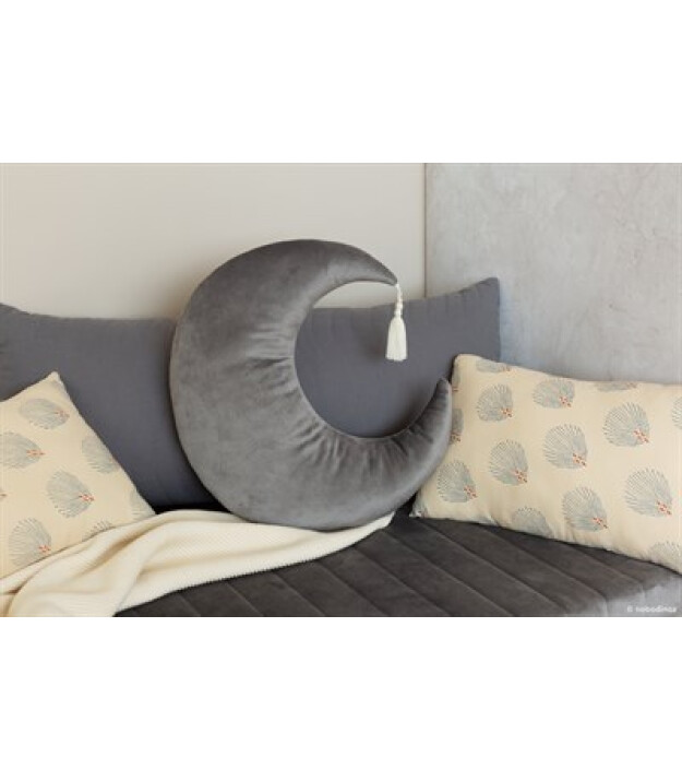 Nobodinoz Pierrot Moon Kadife Yastık // Slate Grey