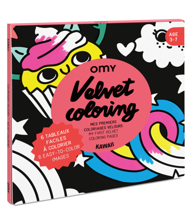 OMY Velvet Coloring Kadife Boya Kartları // Kawaii