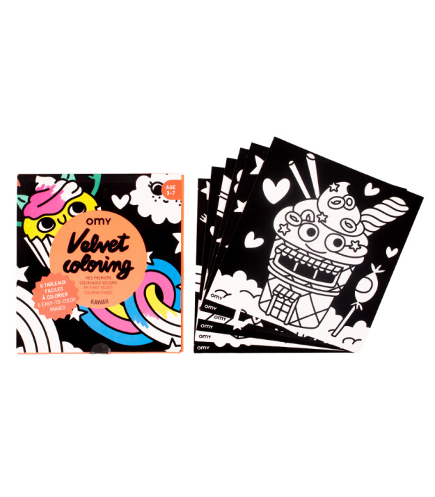 OMY Velvet Coloring Kadife Boya Kartları // Kawaii