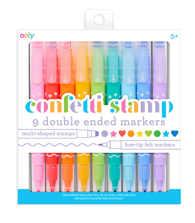 Ooly Confetti Stamp Çift Uçlu Keçeli Kalem Seti (9 Adet)