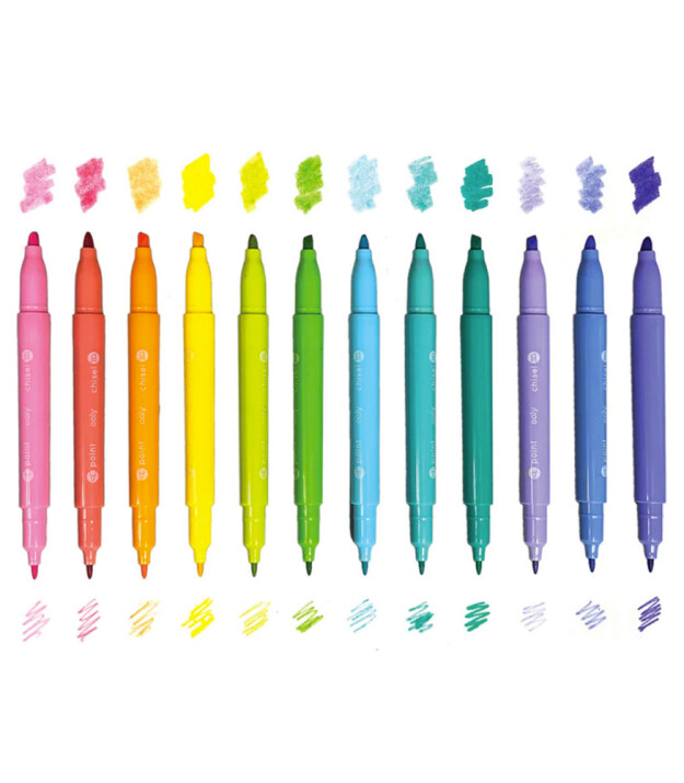 Ooly Pastel Hues Çift Uçlu Keçeli Kalem (12 Adet)