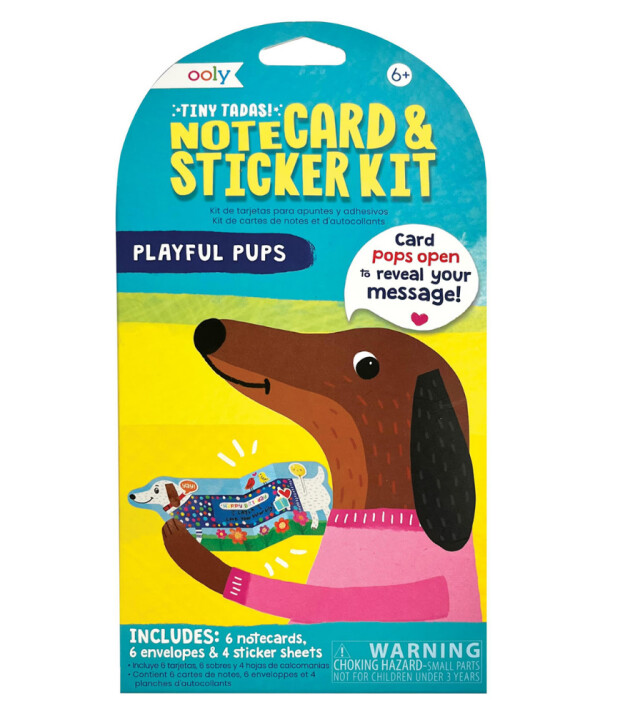 Ooly Tiny Tadas Not Kartları ve Sticker Seti // Playful Pups