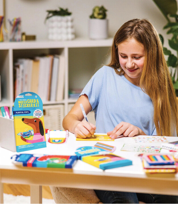 Ooly Tiny Tadas Not Kartları ve Sticker Seti // Playful Pups