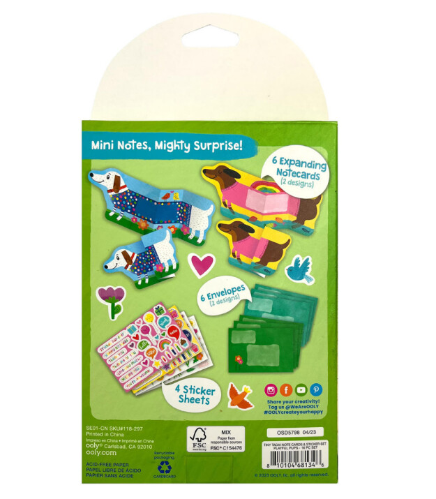 Ooly Tiny Tadas Not Kartları ve Sticker Seti // Playful Pups