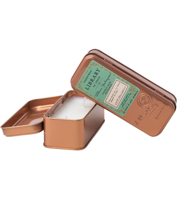 Paddywax Library Metal Kutu Mum // William Shakespeare 56 gr - 2 Fitil