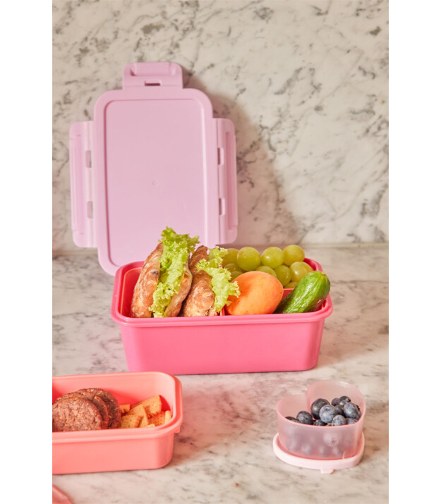Rice Plastik Lunchbox - Pembe Ve A&ccedil;ık Kırmızı