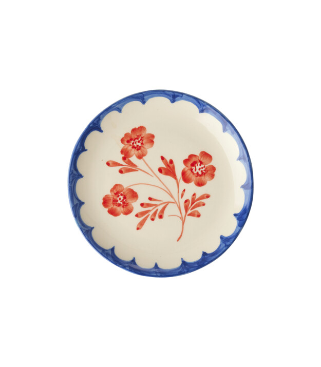 Rice El Yapımı Seramik Tatlı Tabağı - Vintage Çiçek