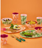 Rice Melamin Dikd&ouml;rtgen Tepsi Tabak // Faded Hibiscus