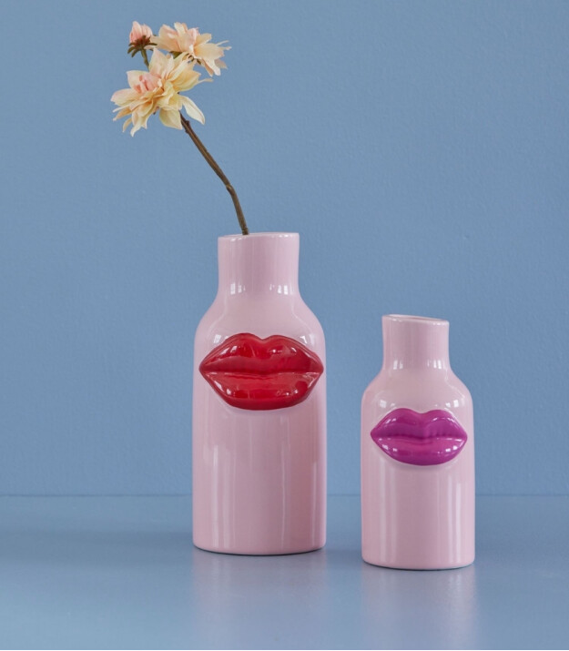 Rice Seramik Lips Vazo (S) // Pink - Fuchsia
