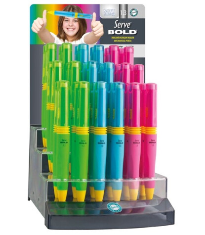 Serve Bold Mekanik Kurşun Kalem (1.3 mm) 36Lı Stant