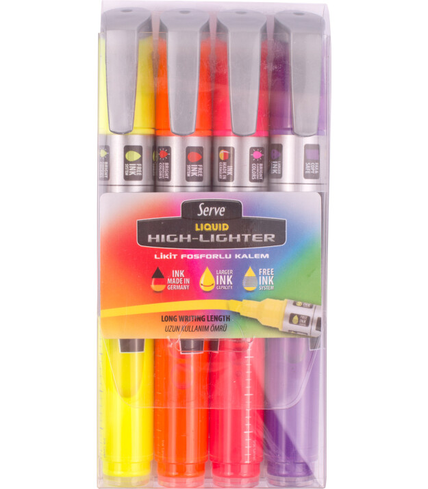 Serve Likit Marker Kalem Set (4 Adet) // Fosfor