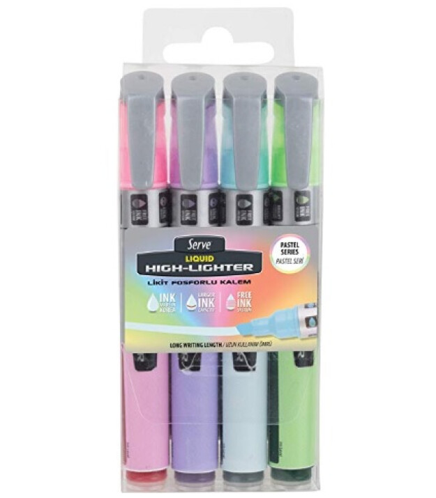 Serve Likit Marker Kalem Set (4 Adet) // Pastel