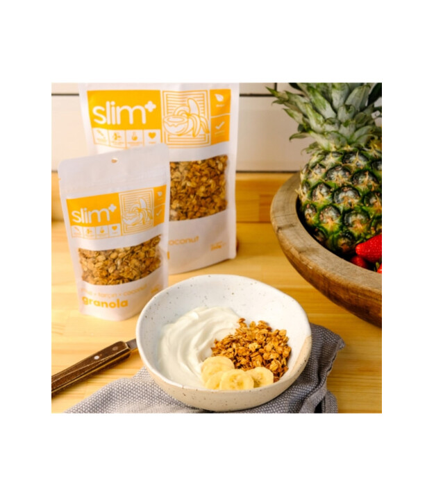 SlimPlus Co Gl&uuml;tensiz Granola (100 g) // Muz & Tar&ccedil;ın & Hindistan Cevizi