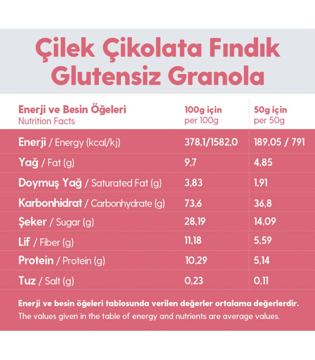SlimPlus Co Gl&uuml;tensiz Granola (100 g) // &Ccedil;ikolata & &Ccedil;ilek & Fındık