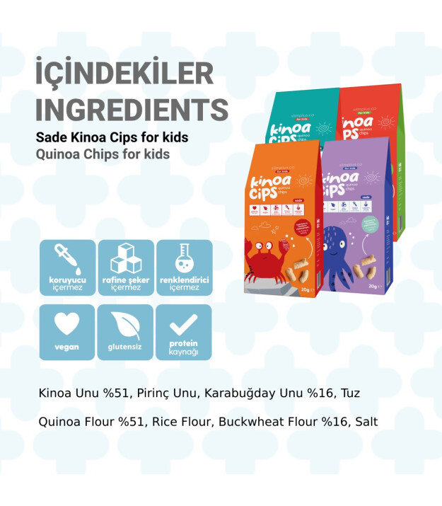 SlimPlus Co Kids Gl&uuml;tensiz Kinoa Cips // Neşeli Yenge&ccedil;