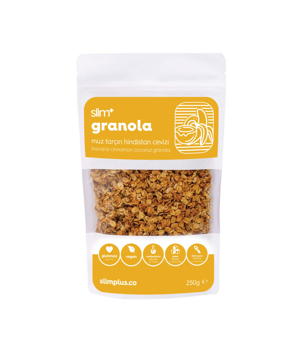 SlimPlus Co Glütensiz Granola (250 g) // Muz & Tarçın & Hindistan Cevizi