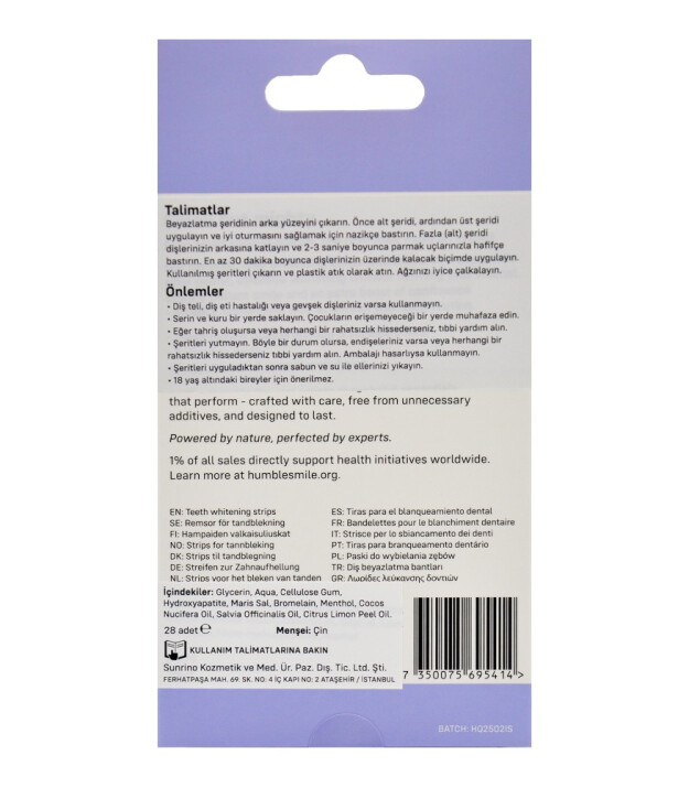 The Humble Co. Diş Beyazlatma Bandı // Nane