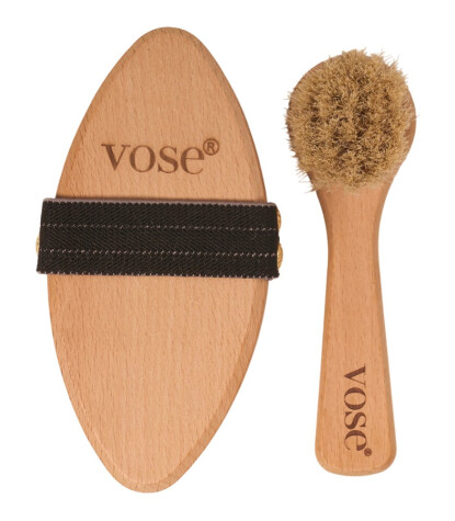 Vose Doğal At Kılı Fırça Set // Yüz Fırçası - Selülit (Black Rose)