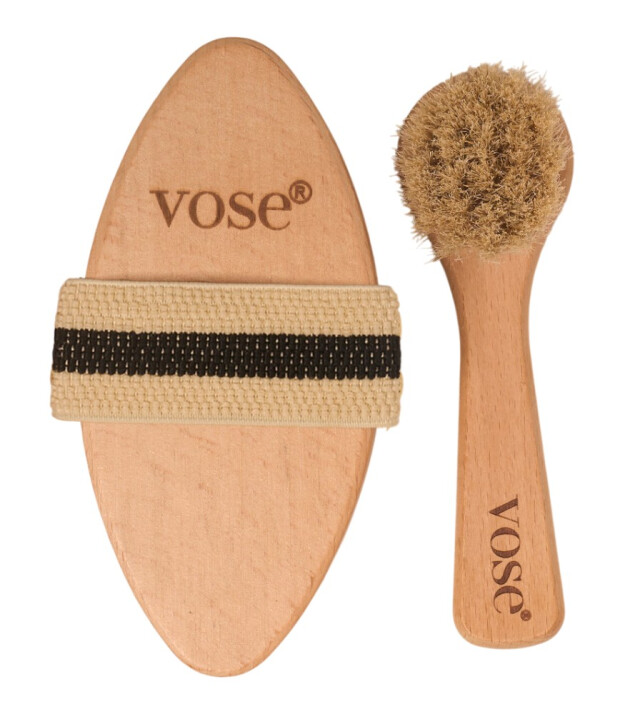 Vose Doğal At Kılı Fırça Set // Yüz Fırçası - Selülit (Lotus)
