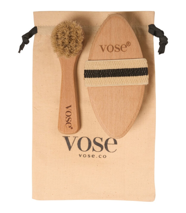 Vose Doğal At Kılı Fırça Set // Yüz Fırçası - Selülit (Lotus)