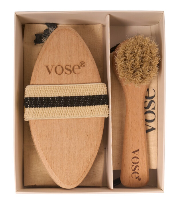 Vose Doğal At Kılı Fırça Set // Yüz Fırçası - Selülit (Lotus)