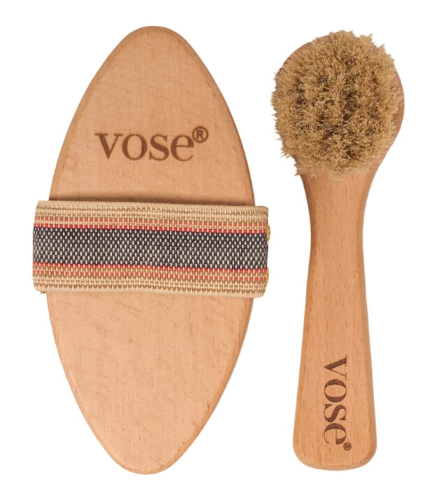 Vose Doğal At Kılı Fırça Set // Yüz Fırçası - Selülit (Magnolia)