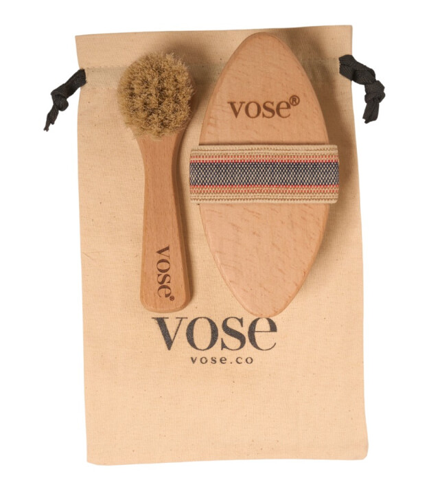 Vose Doğal At Kılı Fırça Set // Yüz Fırçası - Selülit (Magnolia)