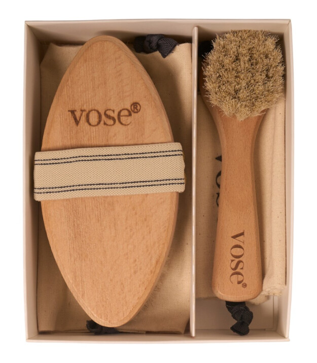Vose Doğal At Kılı Fırça Set // Yüz Fırçası - Selülit (Vanilla)