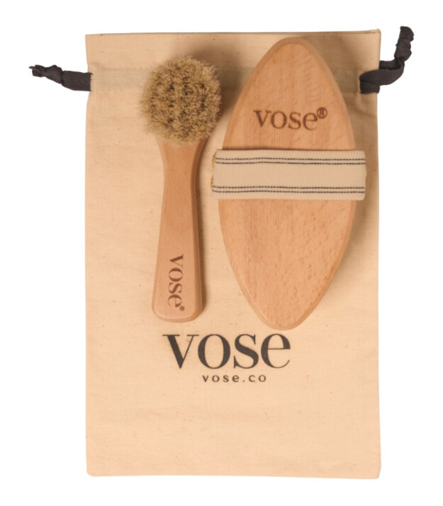 Vose Doğal At Kılı Fırça Set // Yüz Fırçası - Selülit (Vanilla)