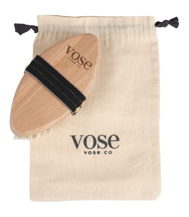 Vose Doğal At Kılı Fırça Set // Yüz Fırçası - Tırnak Fırçası - Selülit Fırçası (Black Rose)