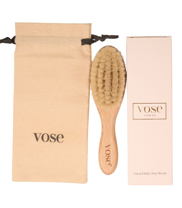 Vose Doğal Keçi Kılı Ahşap Fırça & Tarak Set