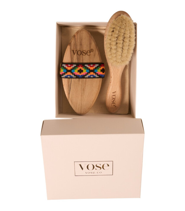 Vose Keçi Kılı Vücut Fırçası & Saç Fırçası Set