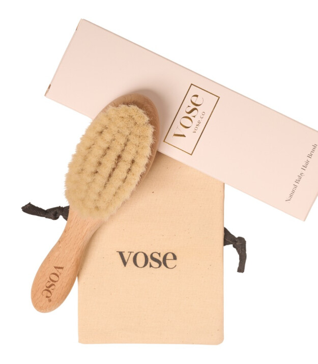 Vose Keçi Kılı Ahşap Yumuşak Bebek Saç Fırçası