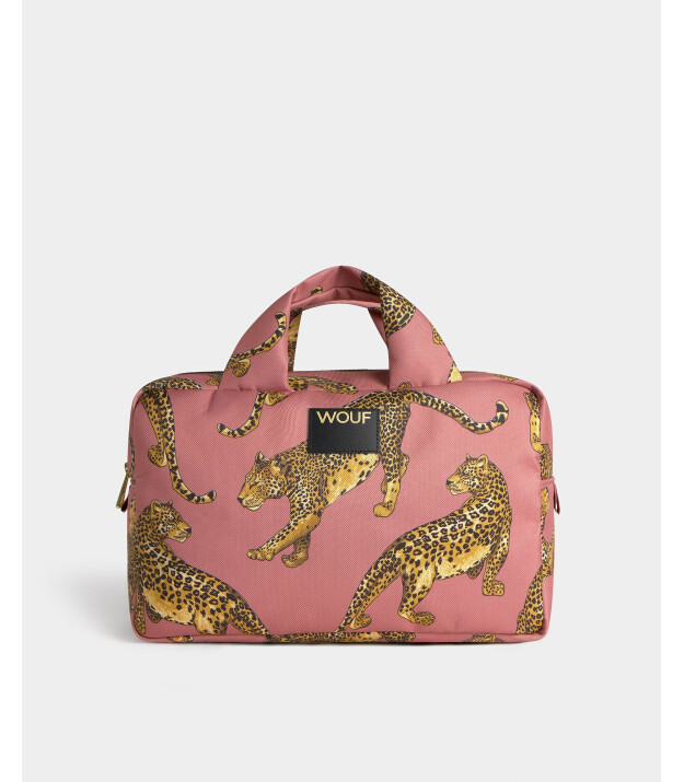 Wouf Large Make Up Bag Makyaj Çantası // Blush Leopard